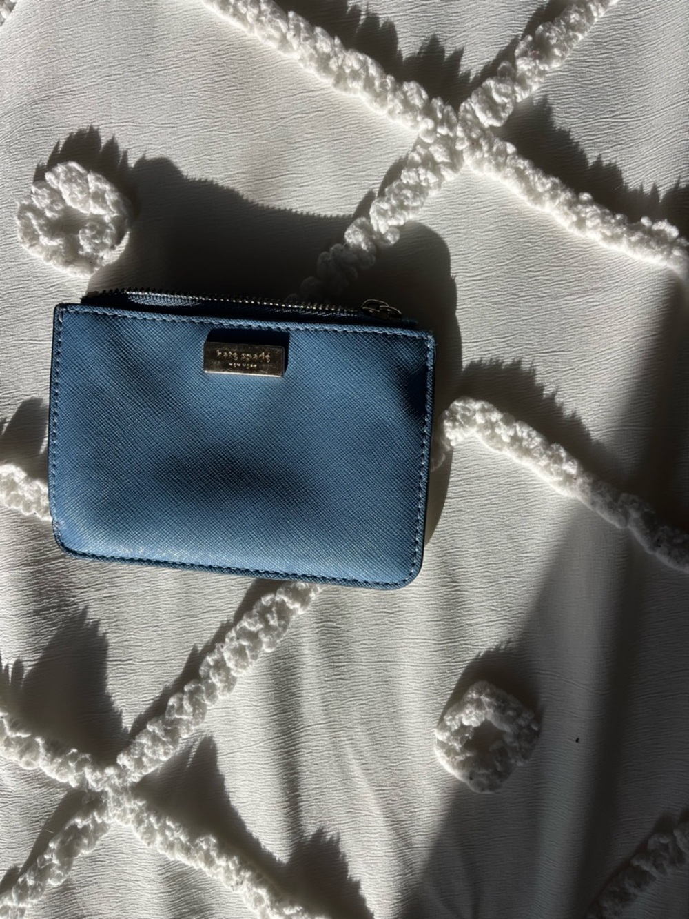 Statement Colorblock Kate Spade blue zip cardholder wallet